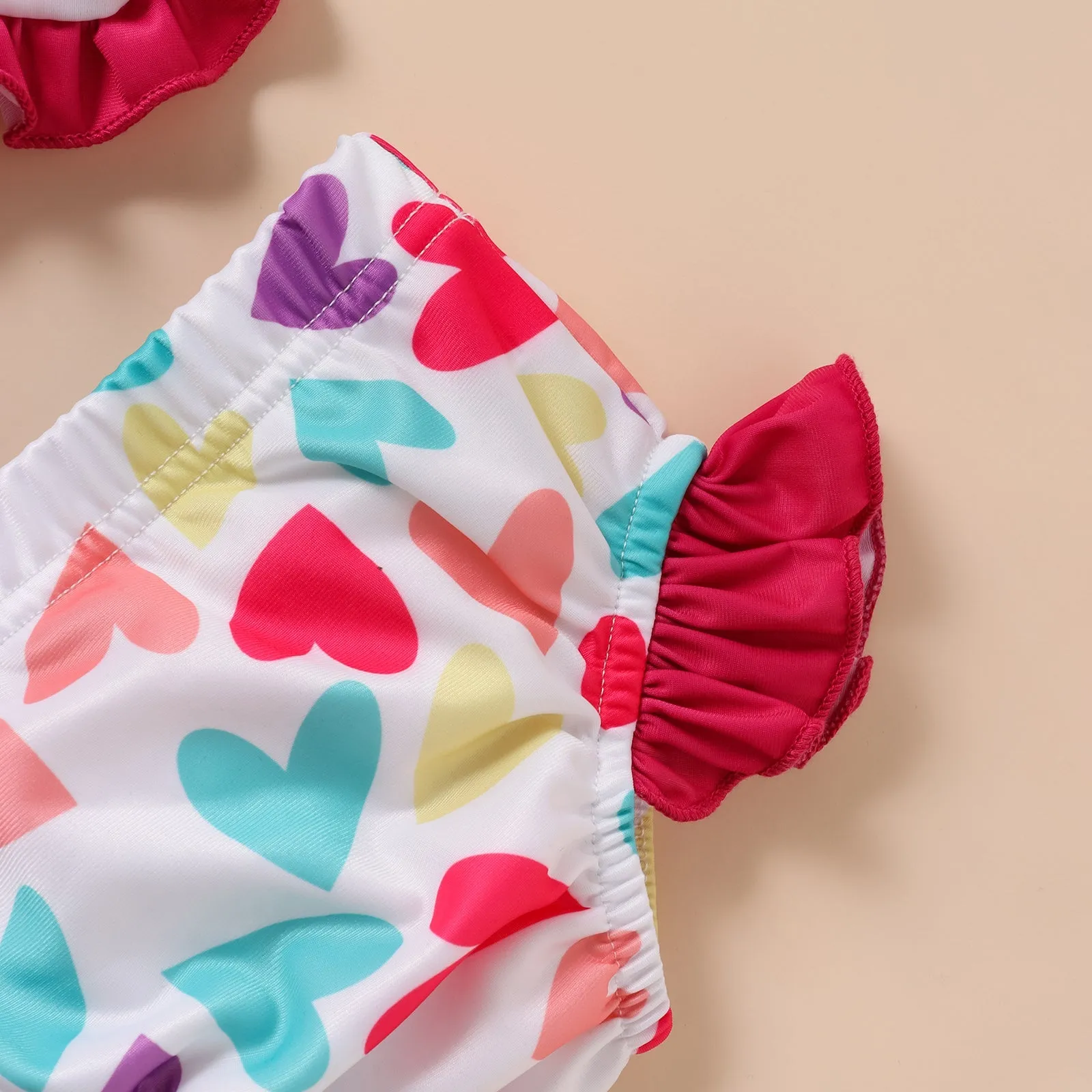 2-Piece Heart Printed Swimsuit