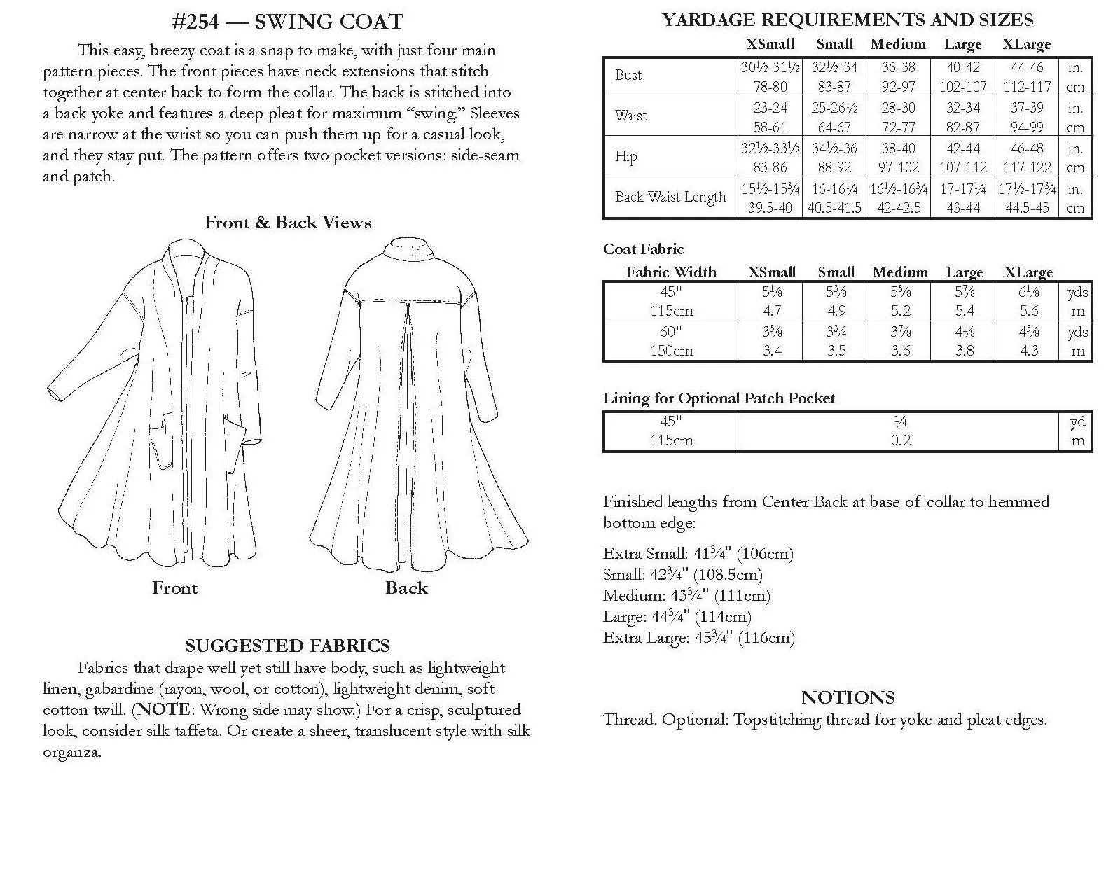 254 Swing Coat