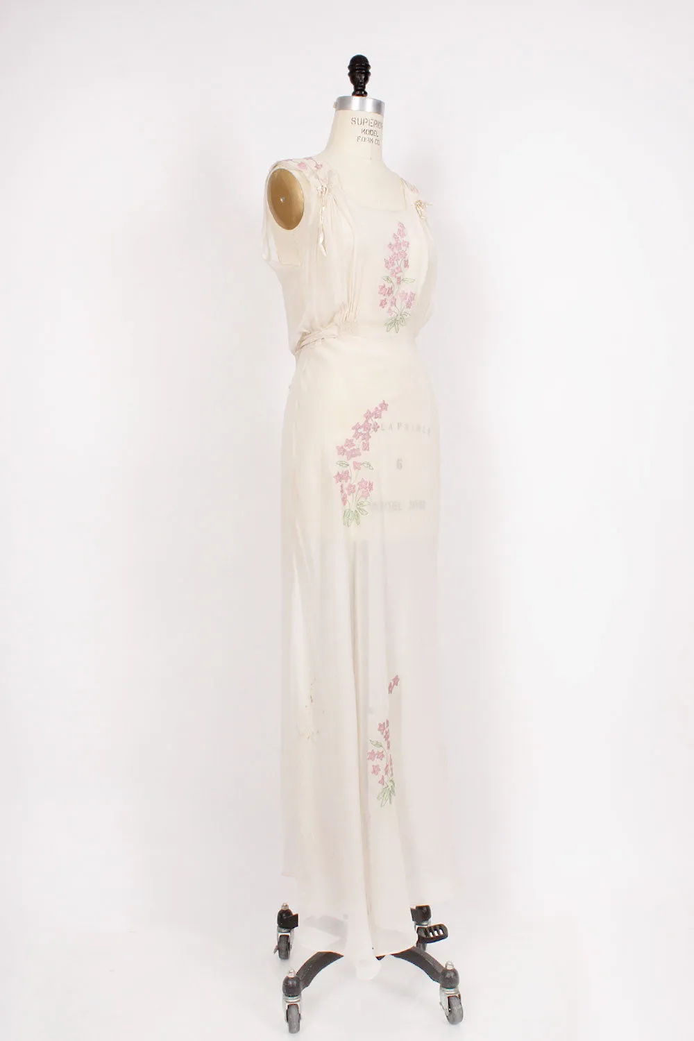 30s Sheer Ivory Gown S