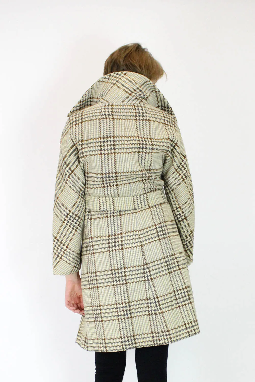 70s Glen Plaid Coat M