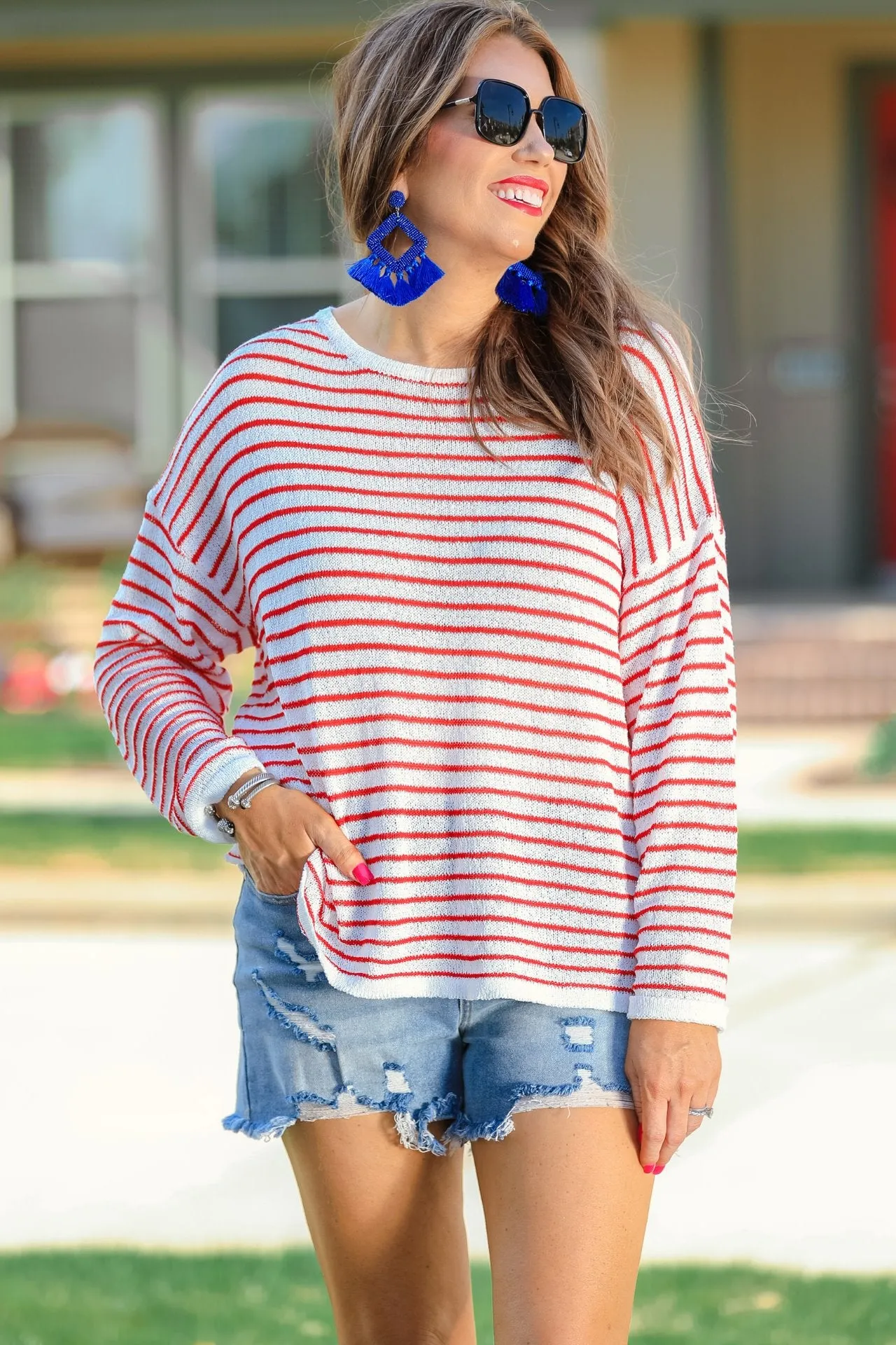 Abigail Striped Lightweight Sweater