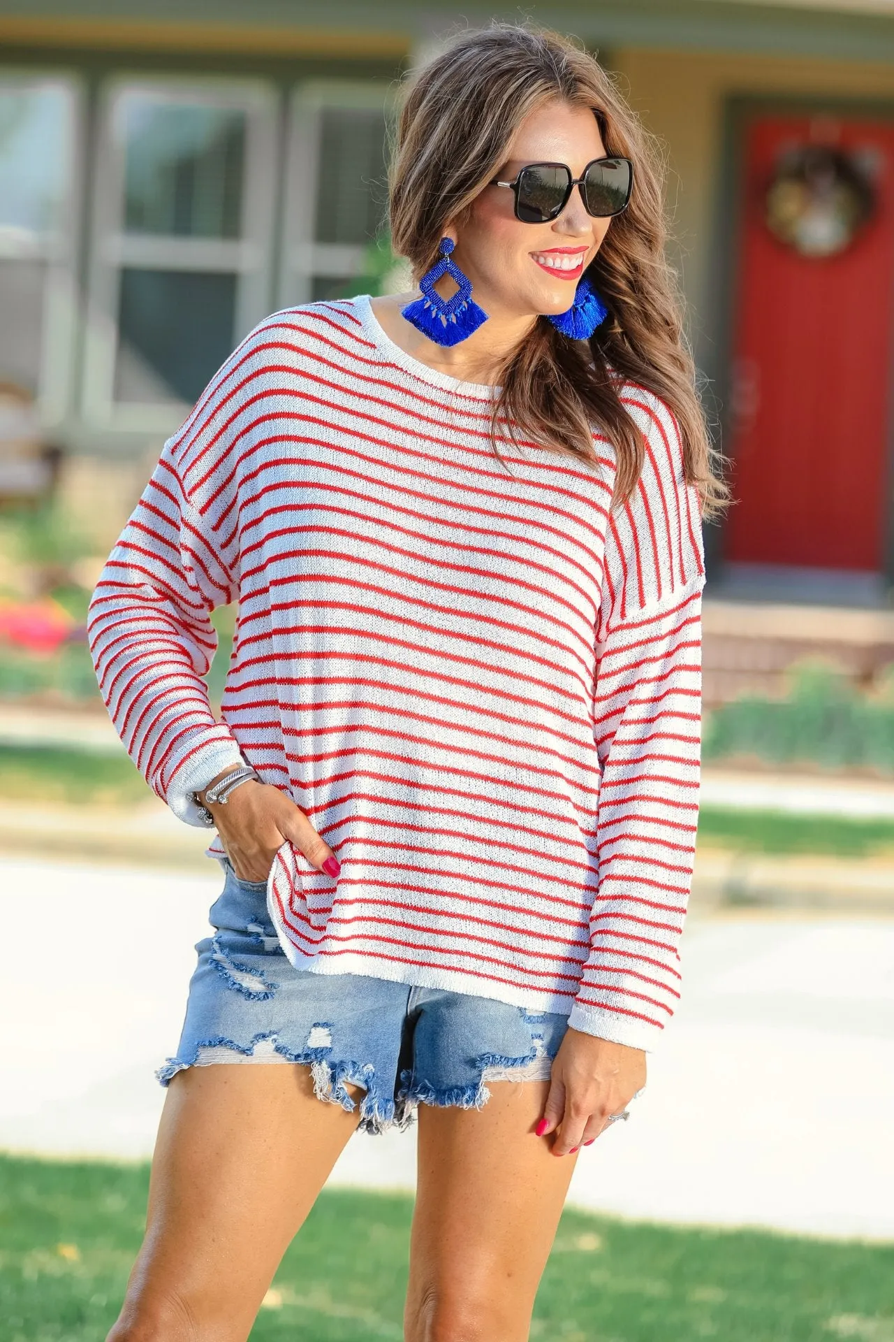 Abigail Striped Lightweight Sweater