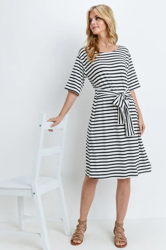 Adele Striped Midi Dress