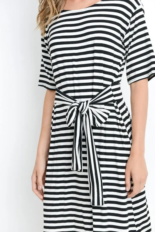 Adele Striped Midi Dress