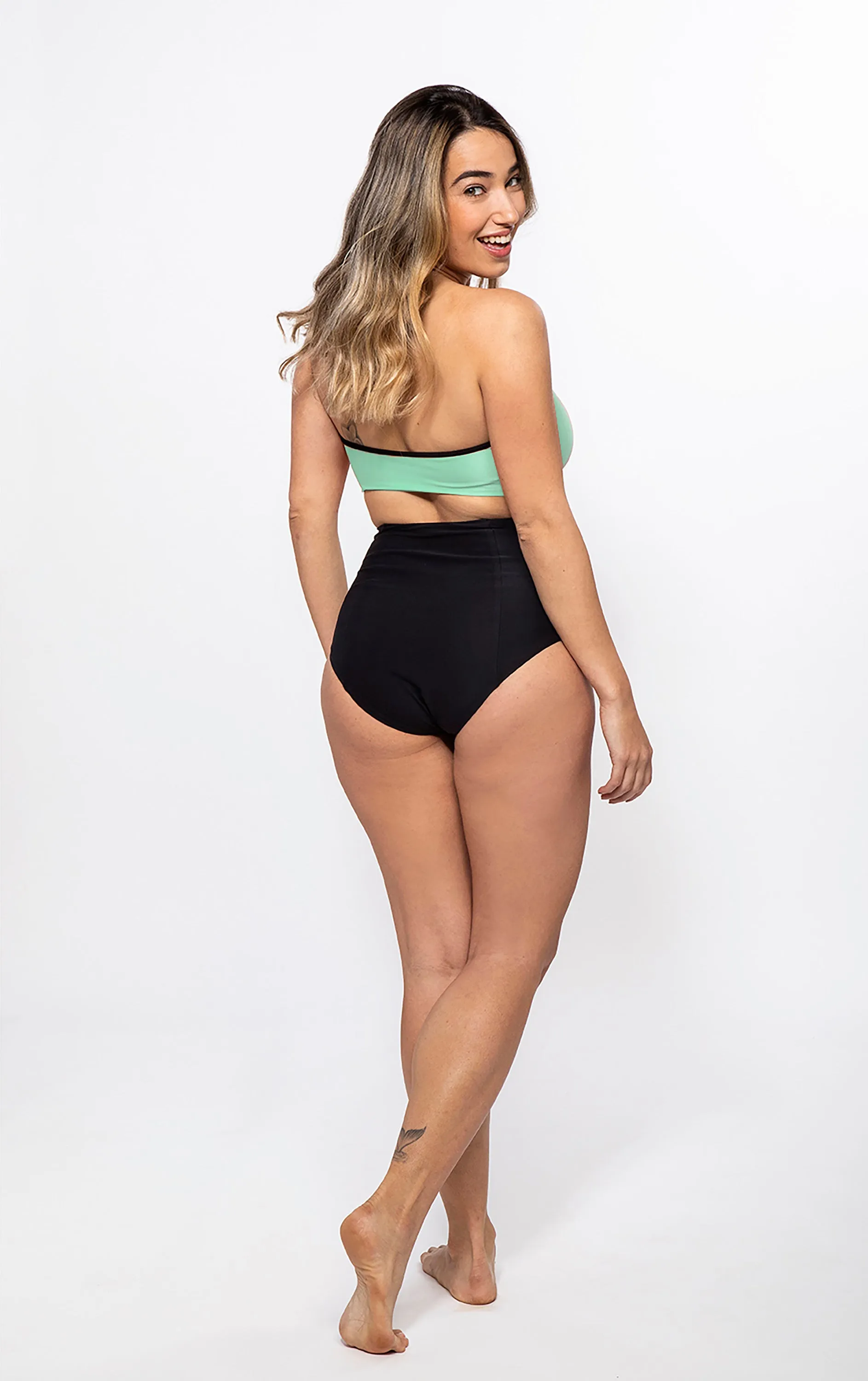 Anna - Reversible Bikini  Green & Black