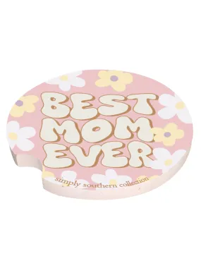 Best Mom Ever Simply Southern Ceramic Car Coasters Set a?? Trendy Designs for Stylish Travel