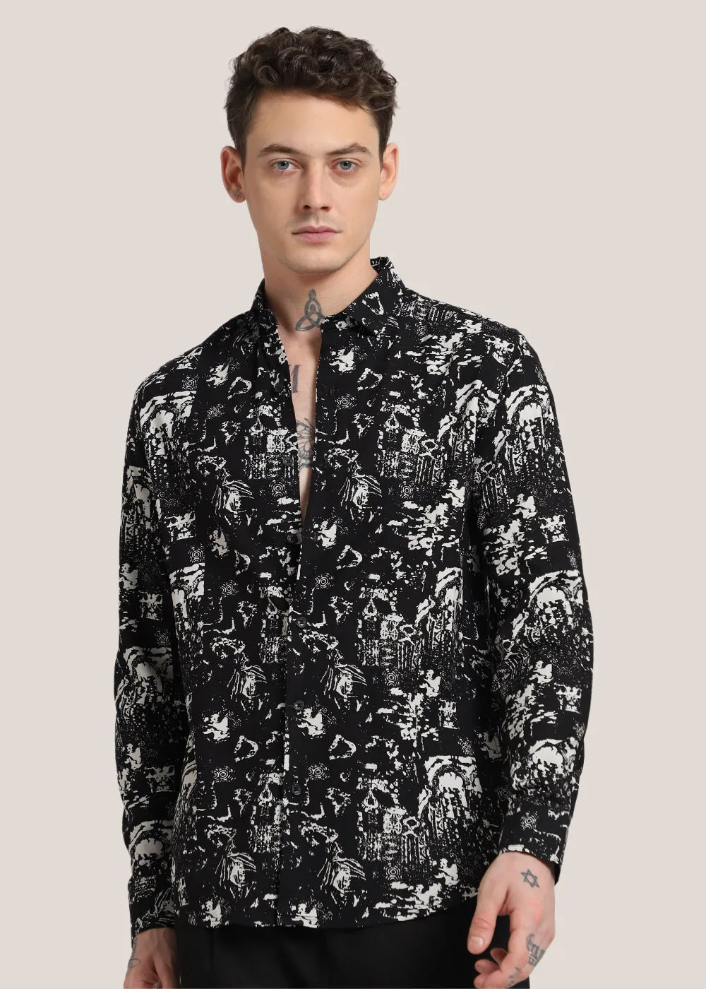 Black Abstract Printed shirt