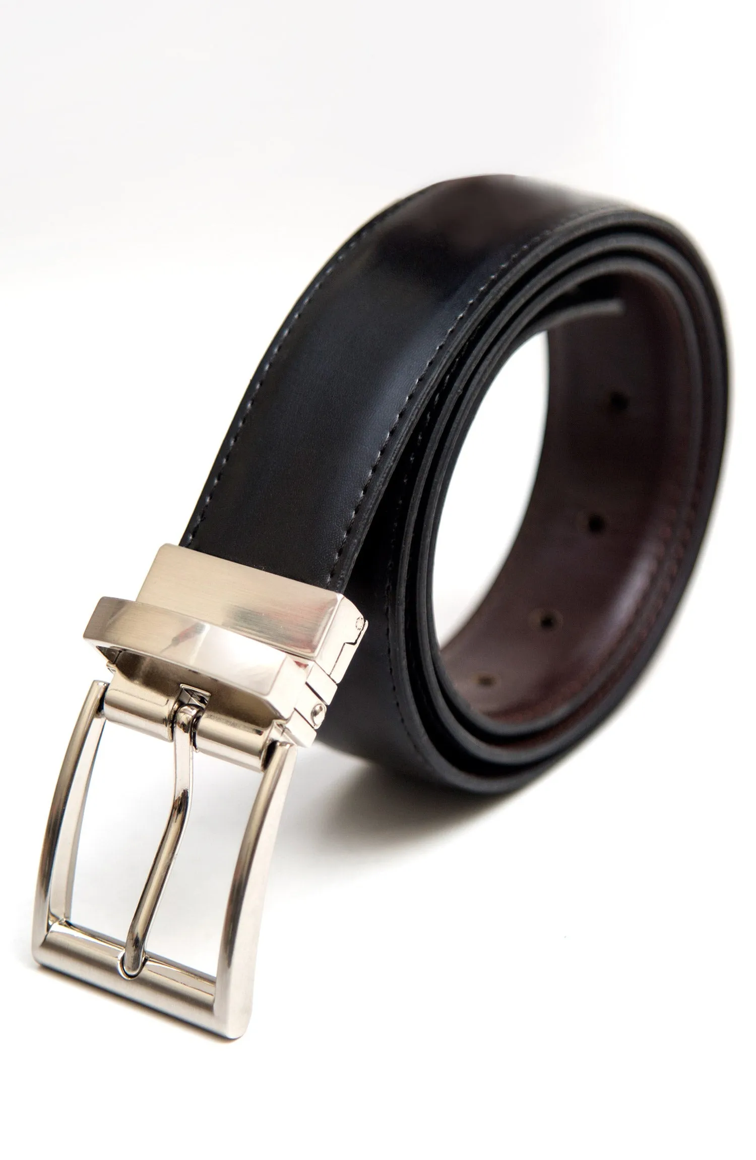 Black and Brown Reversible Leather Belt