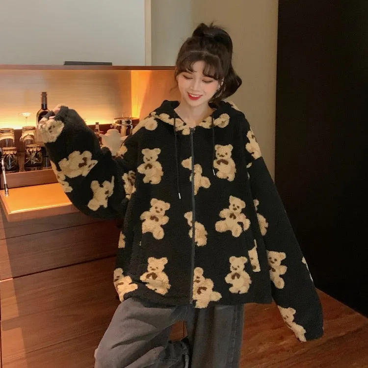 Black bear coat KF81646