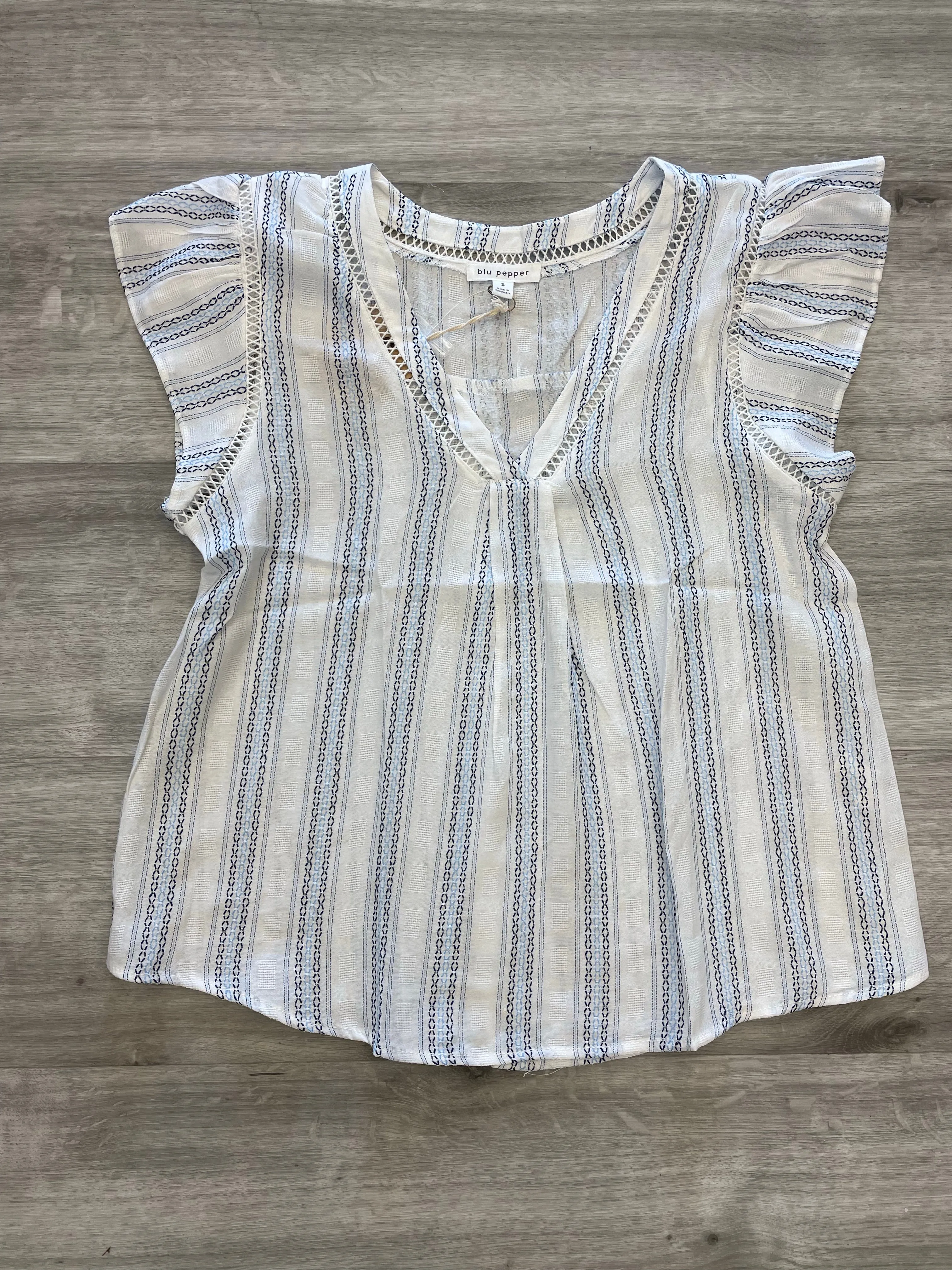 Blu Pepper Striped Crop Top