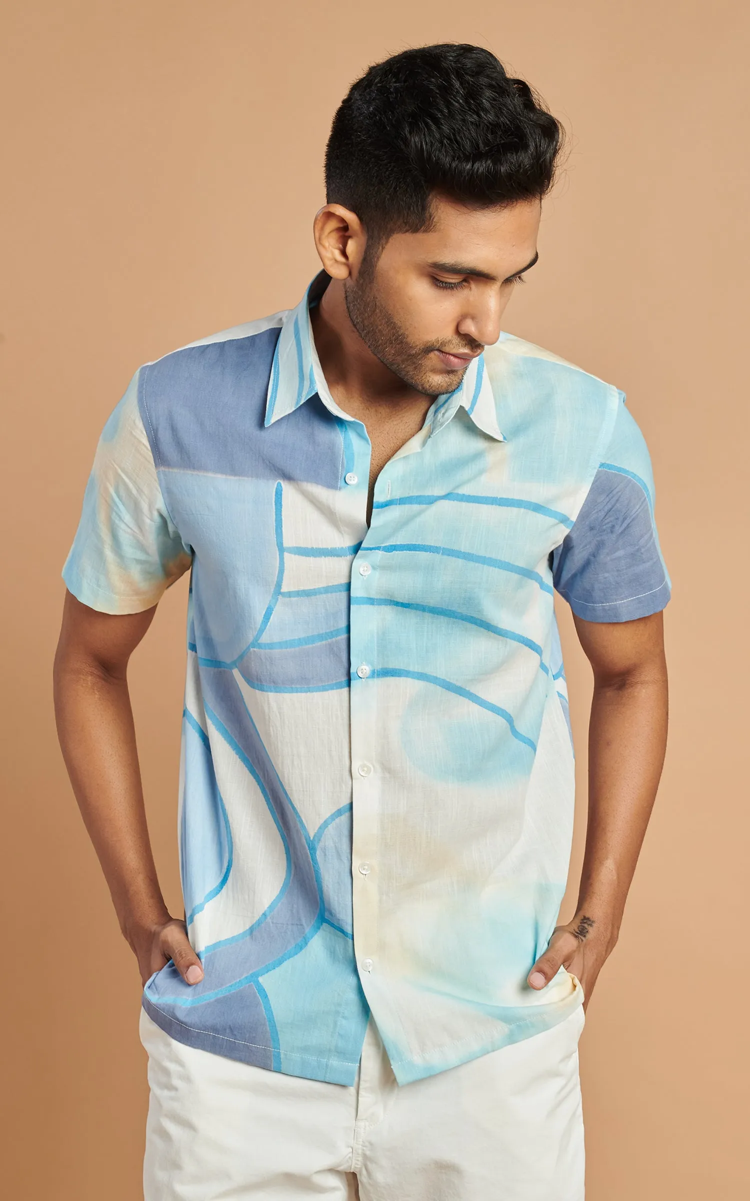 Blue Abstract Printed Shirt