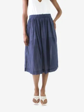 Blue sheer striped midi skirt - Size XS