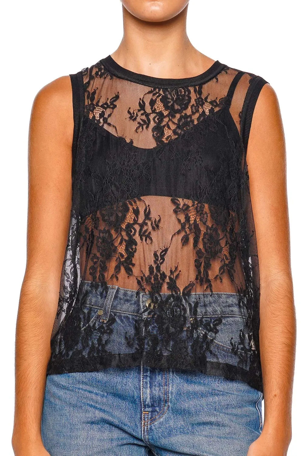 Brax Lace Sheer Tank Top