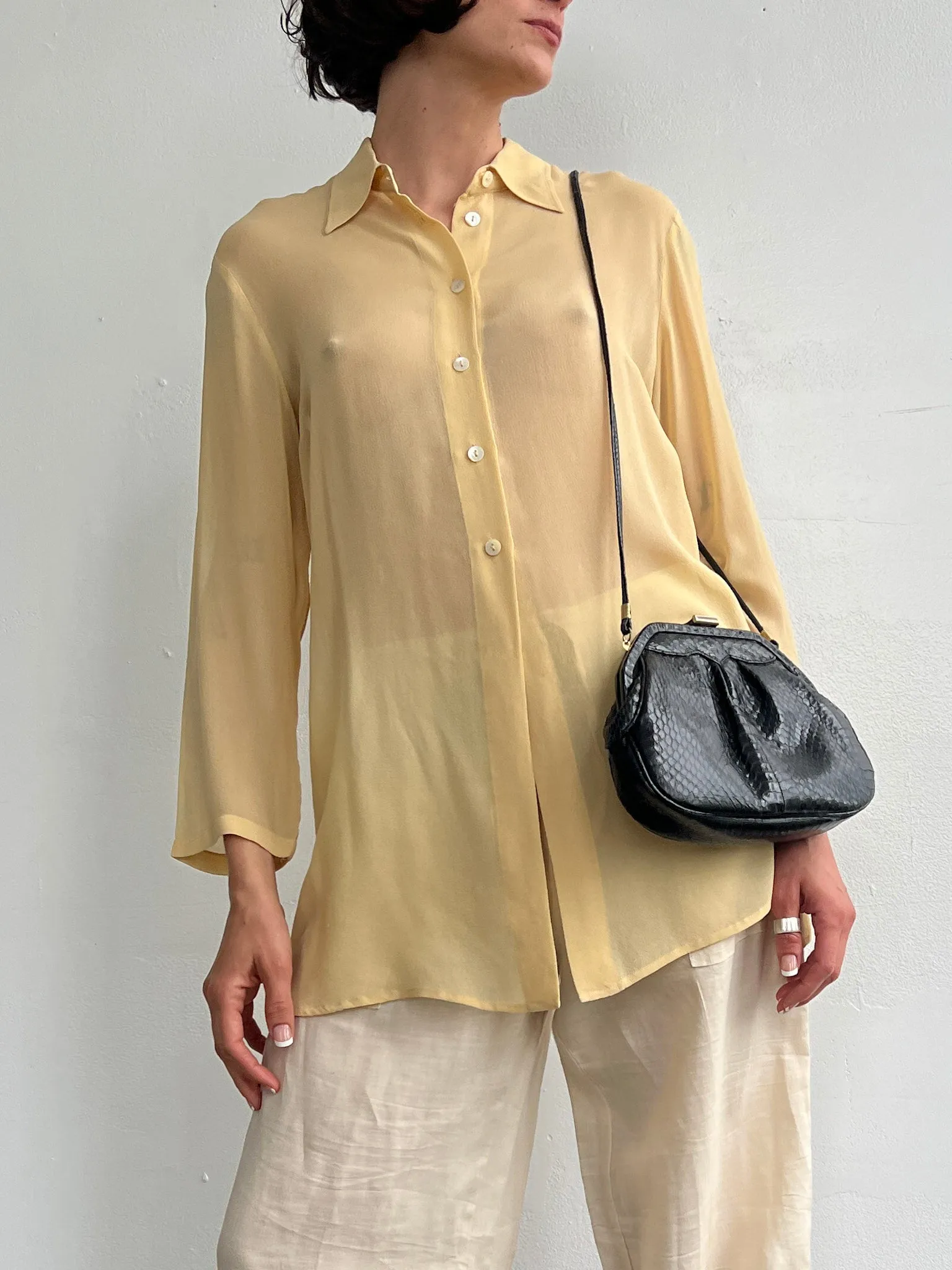 Butter Sheer Silk Blouse (M)