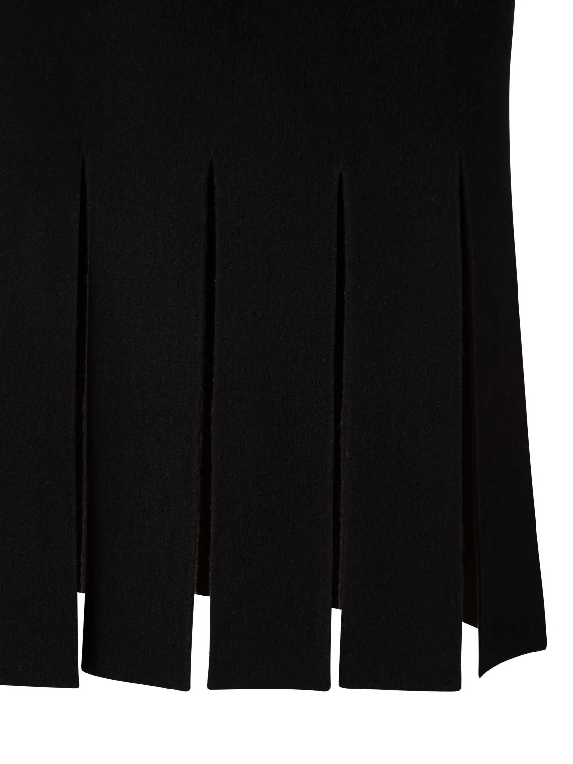 Cashmere Double Face Reversible Fringe Skirt