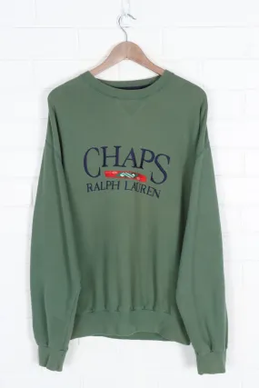 CHAPS RALPH LAUREN Green Embroidered Sweatshirt (XXL)