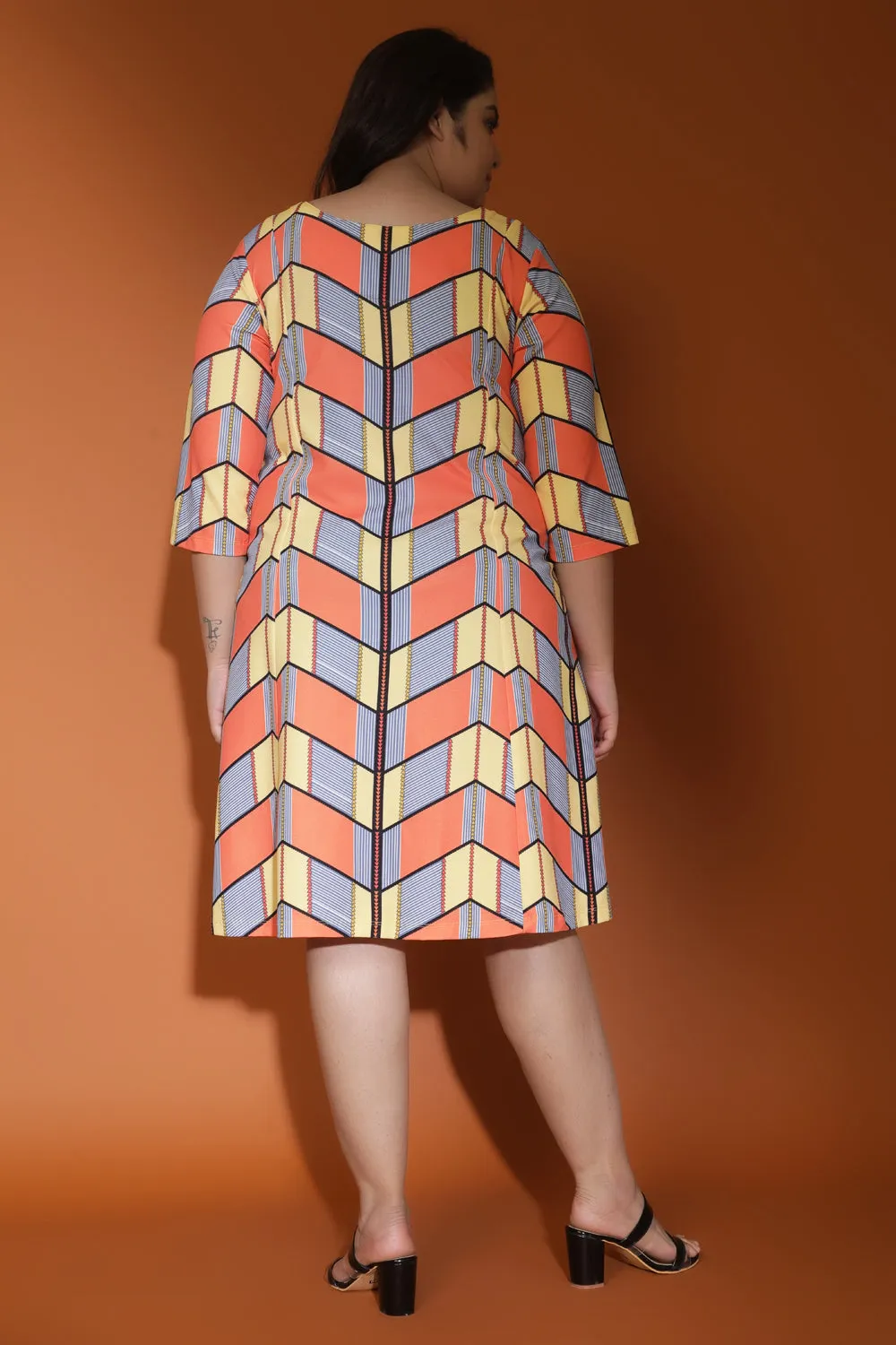 Colorfest Chevron Printed Dress