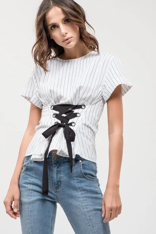 Corset Striped Top