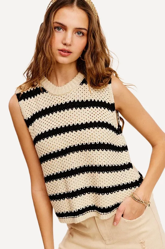 Crochet Sleeveless Top - Striped