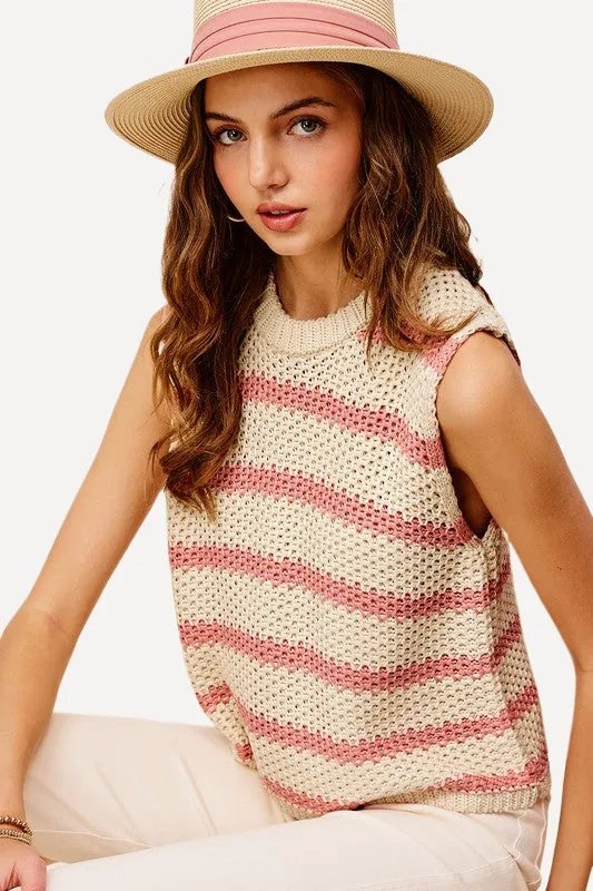 Crochet Sleeveless Top - Striped