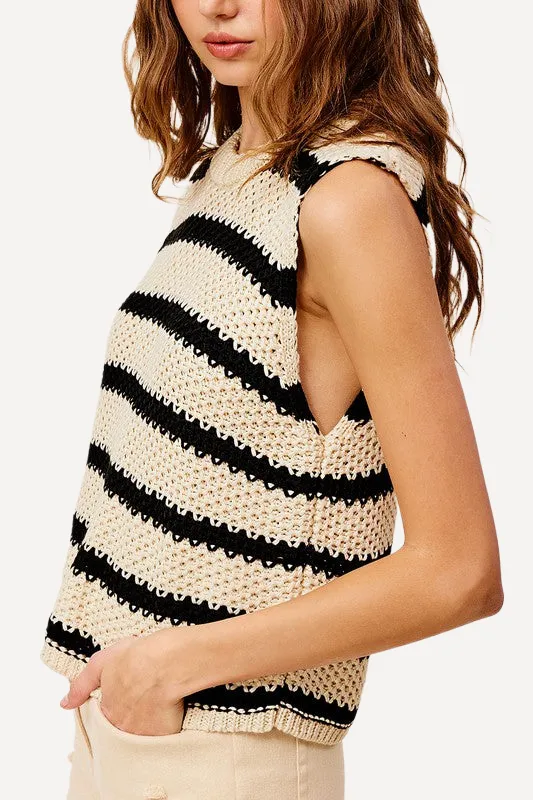 Crochet Sleeveless Top - Striped