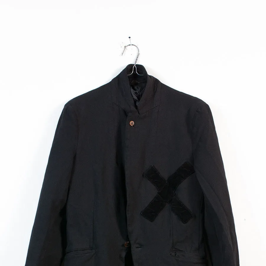 cross detail boiled poly coat