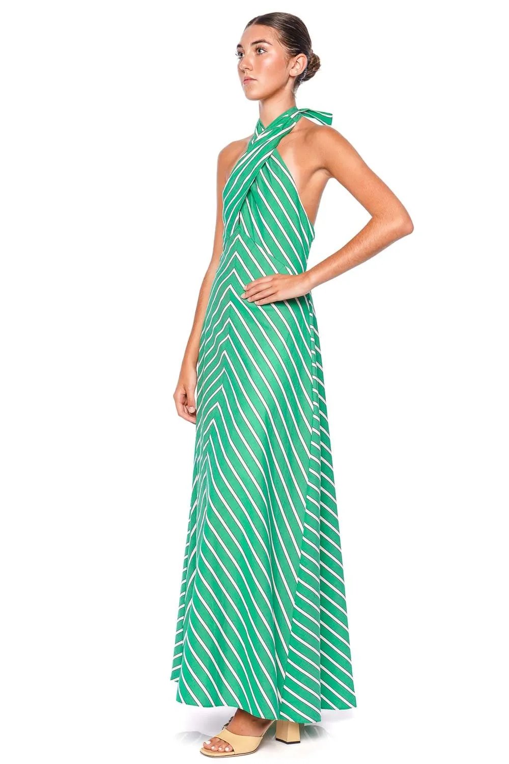 Dawn Striped Halter Maxi Dress