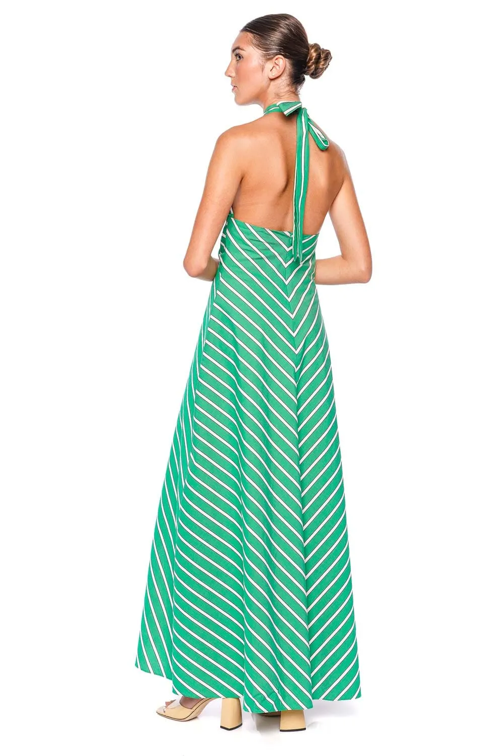 Dawn Striped Halter Maxi Dress