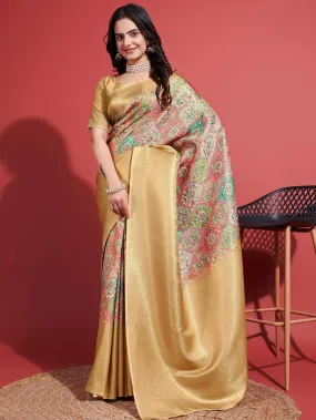 Digital Floral Printed Handloom Saree