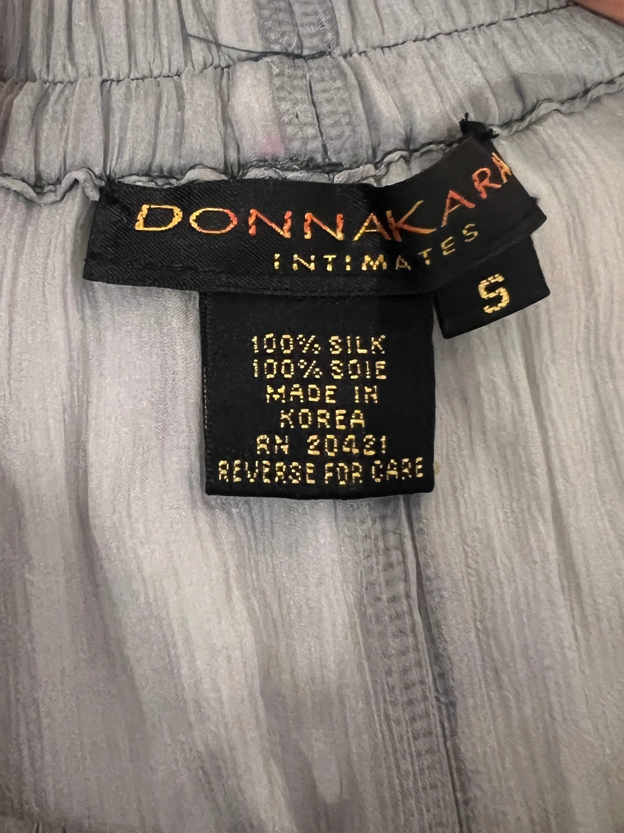 Donna Karan Gray Sheer Silk Pants (S)