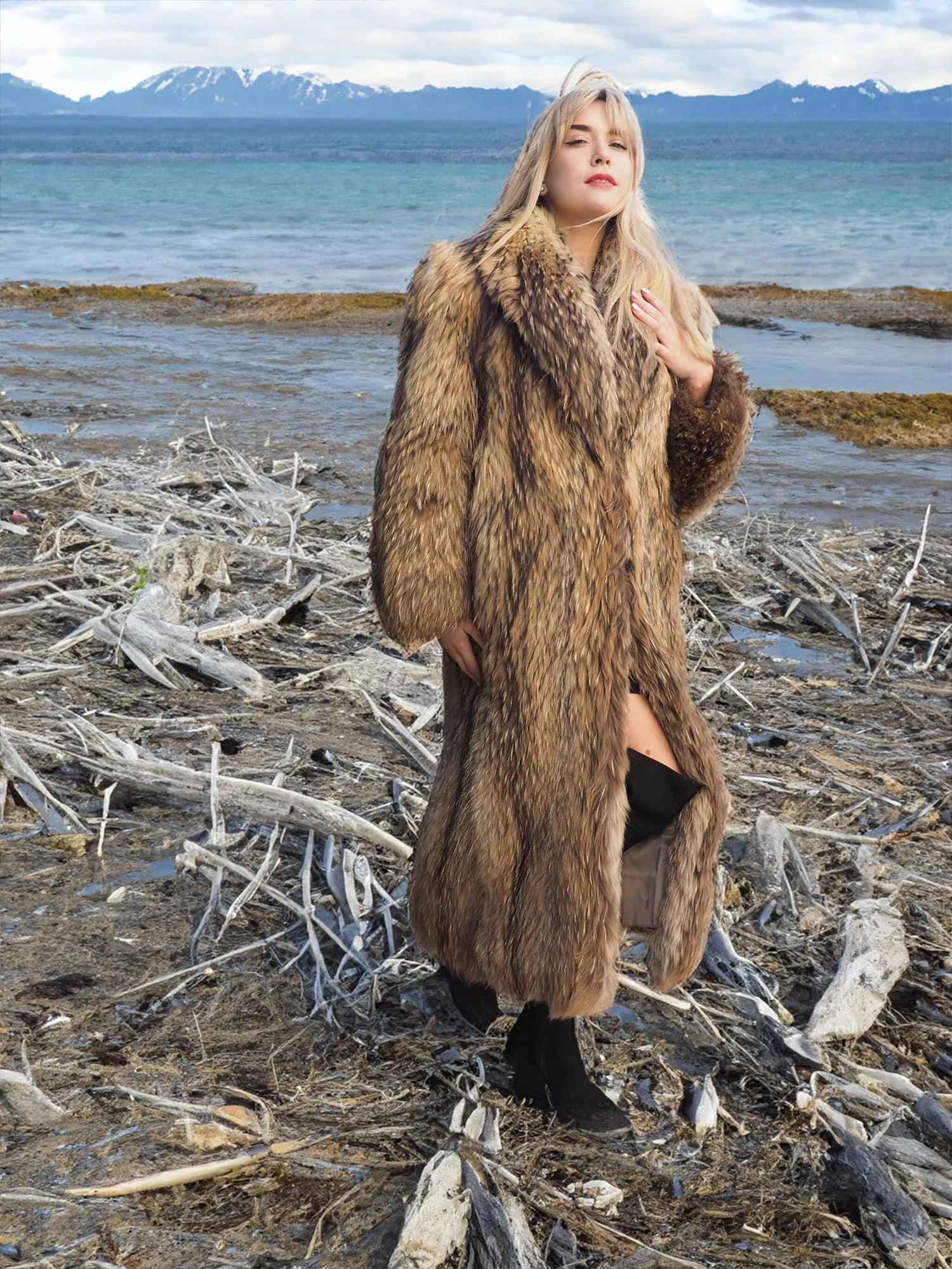 Finnish Raccoon Fur Coat S