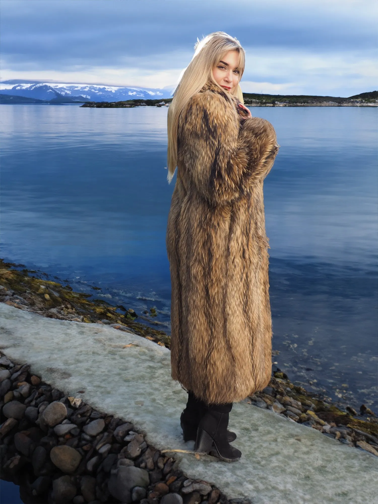 Finnish Raccoon Fur Coat S