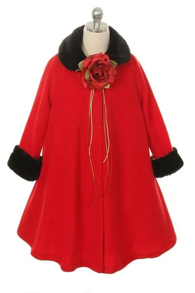 Fleece Cape-Style Girls Coat