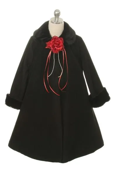 Fleece Cape-Style Girls Coat