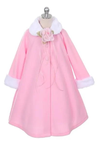 Fleece Cape-Style Girls Coat