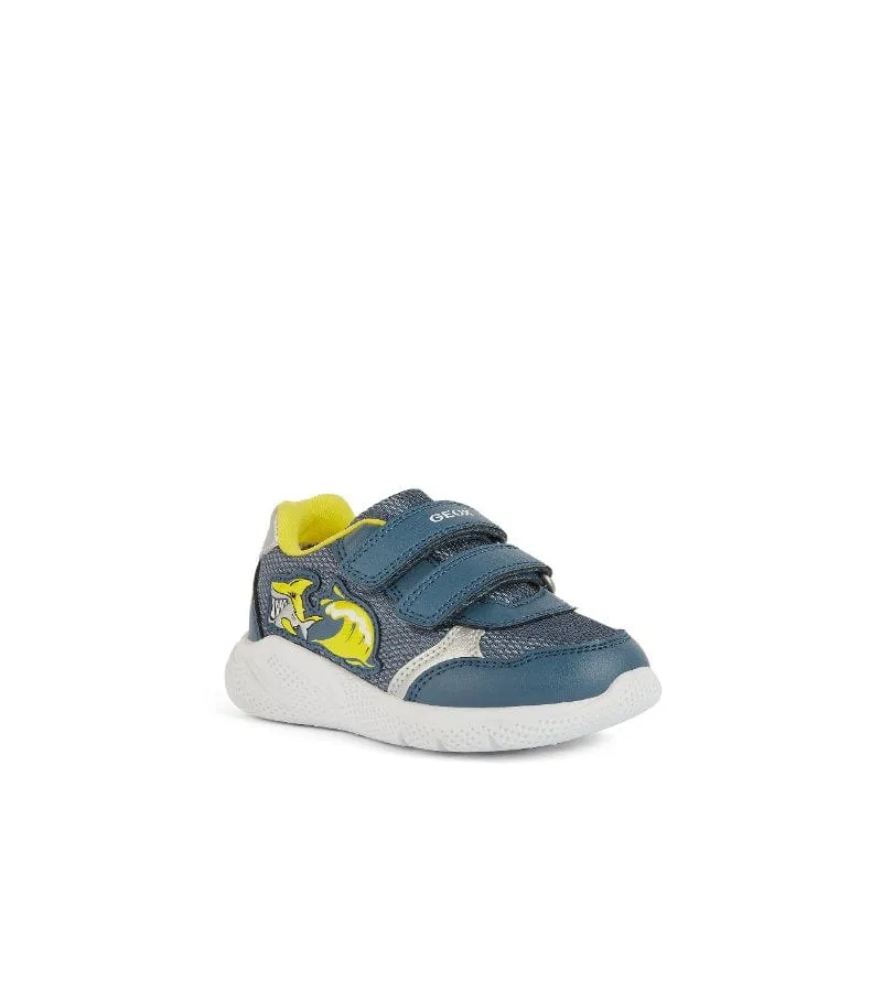 Geox Infant Boys Blue Shark Mesh Casual Sporty Trainer Sprintye - B454UA