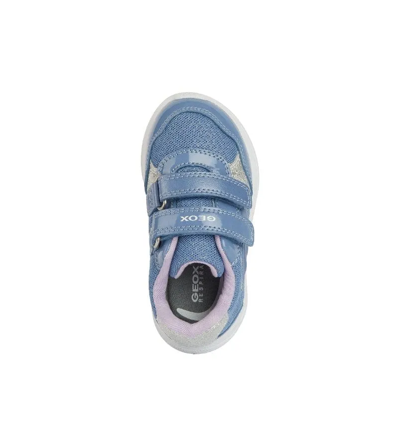 Geox Infant Girls Blue Glitter Mesh Casual Sporty Trainer Sprintye - B454TC