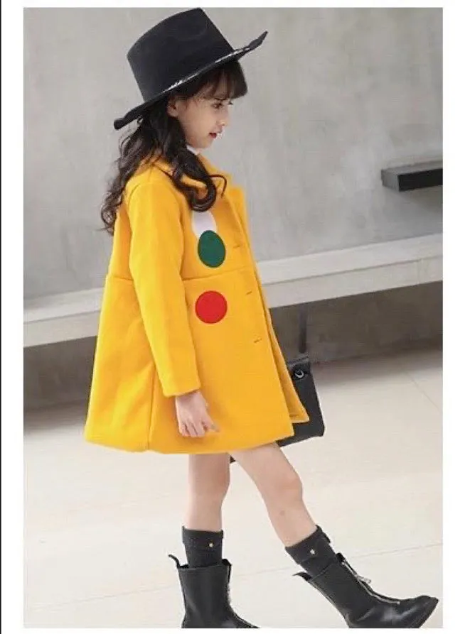 Girls Thickening Wool Coat