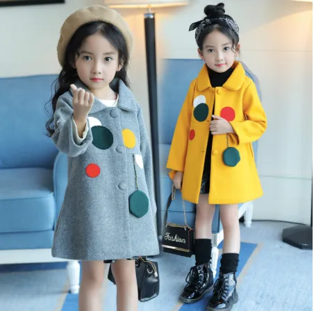 Girls Thickening Wool Coat