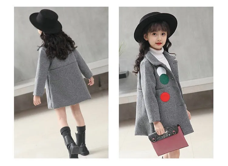 Girls Thickening Wool Coat