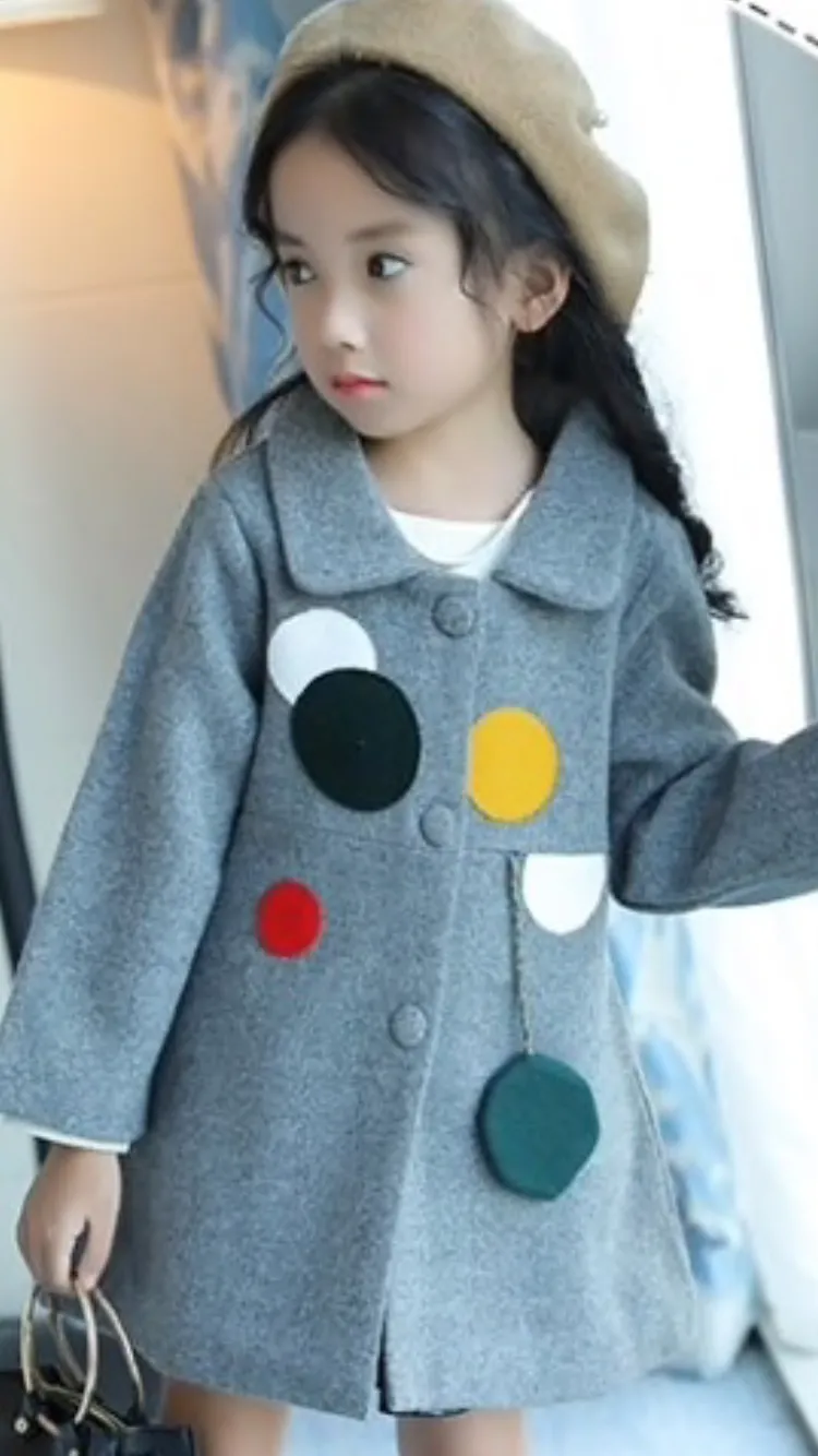 Girls Thickening Wool Coat