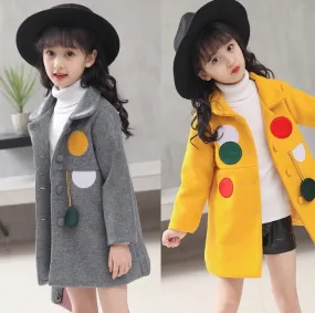 Girls Thickening Wool Coat