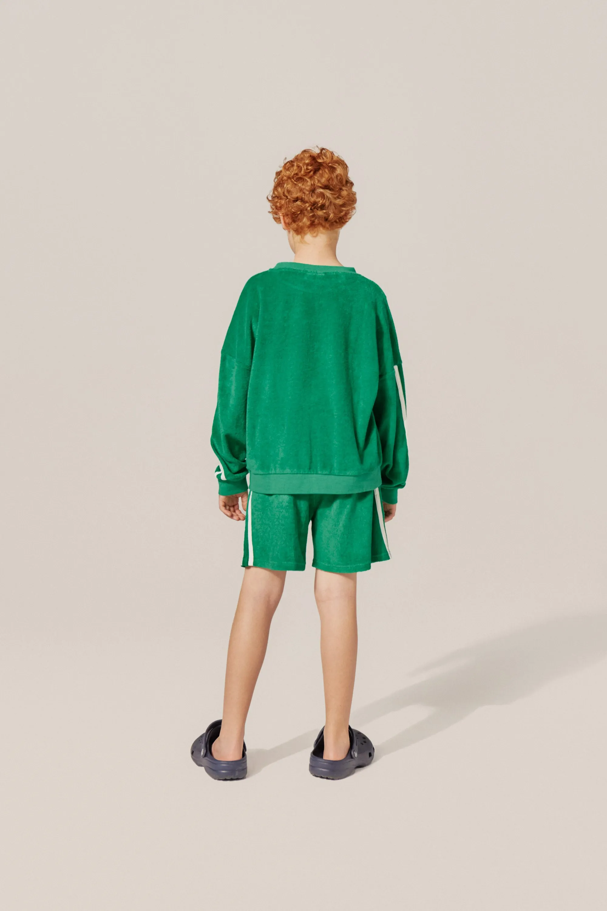 Green Sporty Oversized Kids Sweatshirt