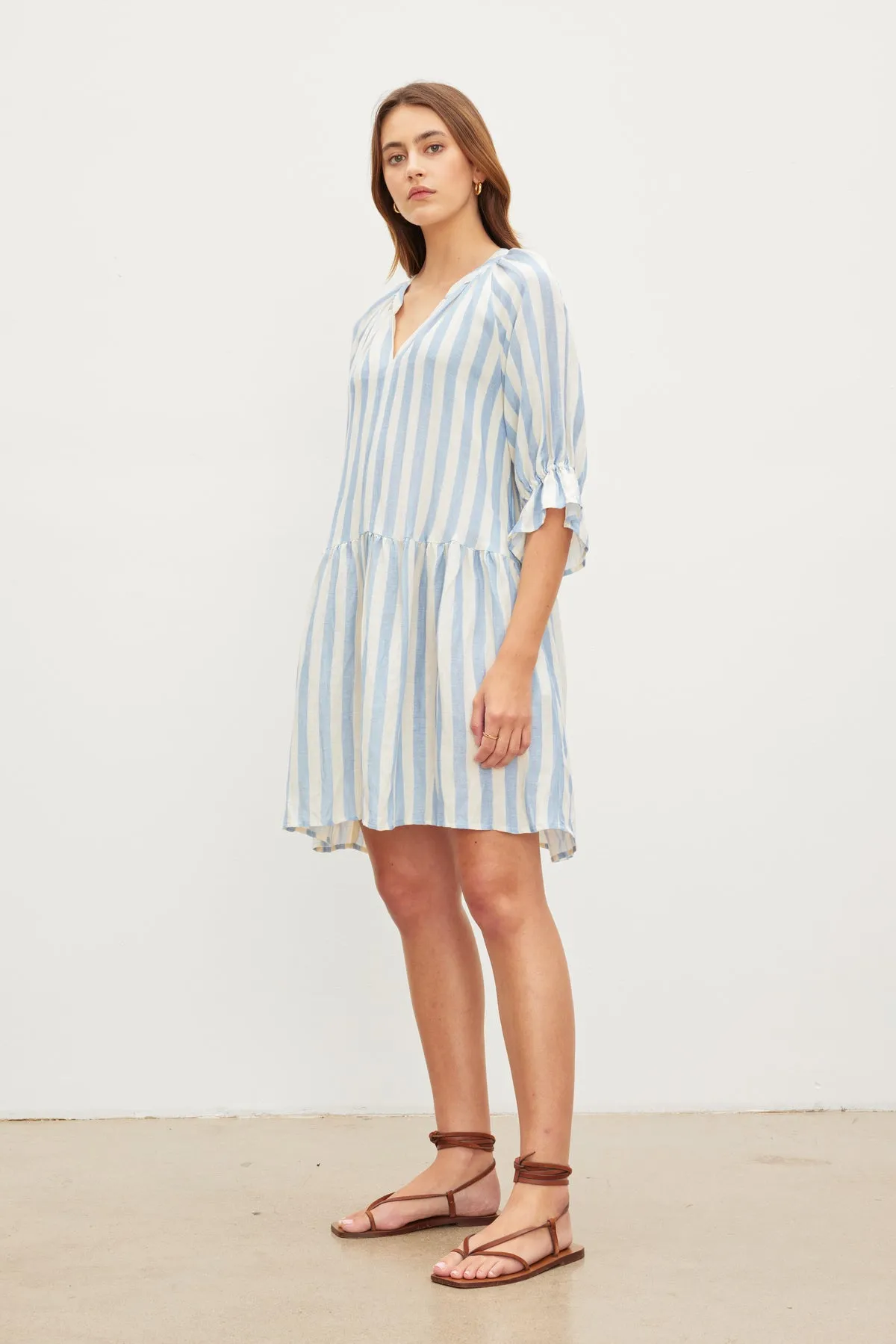 JESSICA STRIPED LINEN DRESS