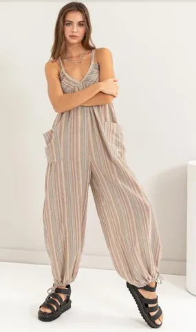 Jumpsuit - Multi Striped - Ceramic