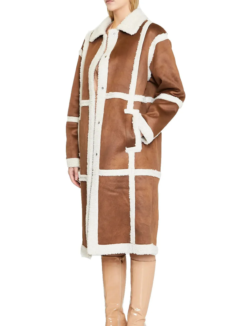 Ladies Coat - Tan Cream