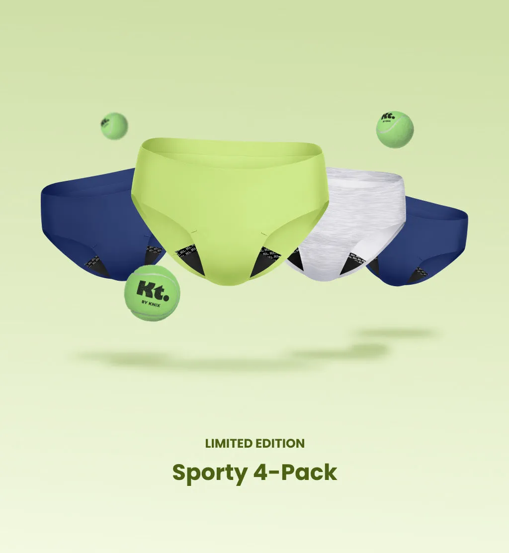 Light Leakproof No-Show Underwear 4-Pack - Sporty