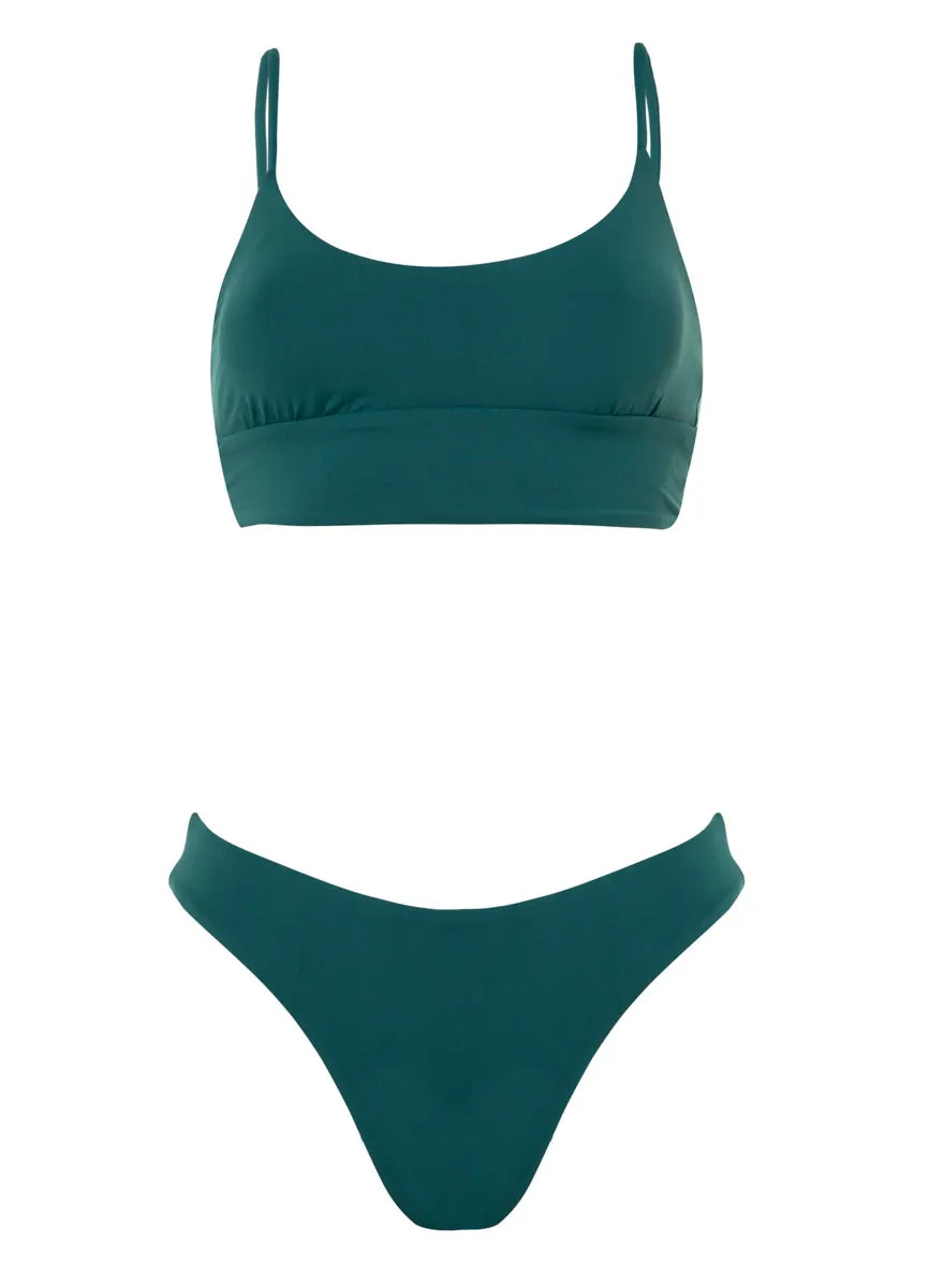 Maaji Brunswick Green Dinna Sporty Bralette Bikini Top