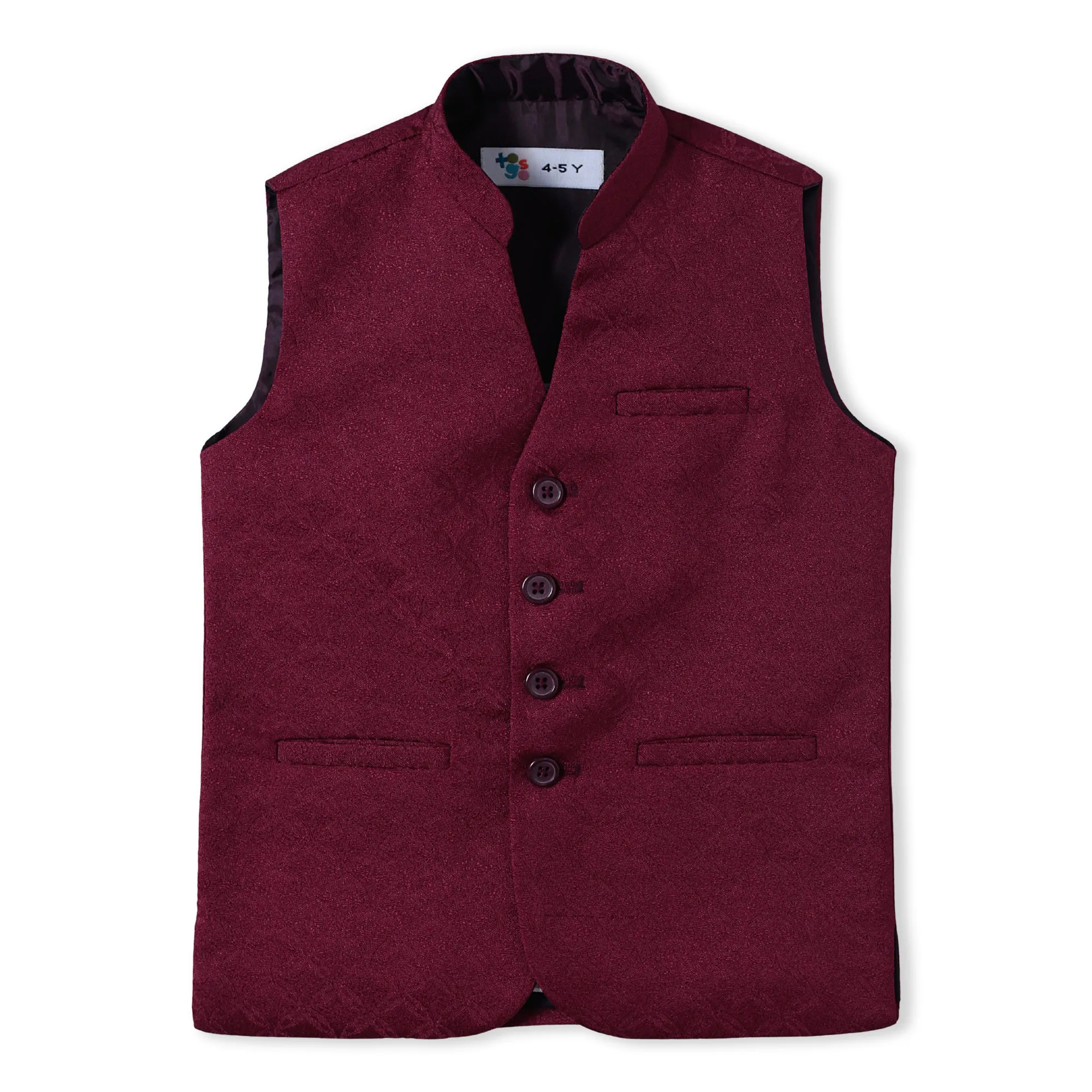 Maroon Sleeveless Waist Coat