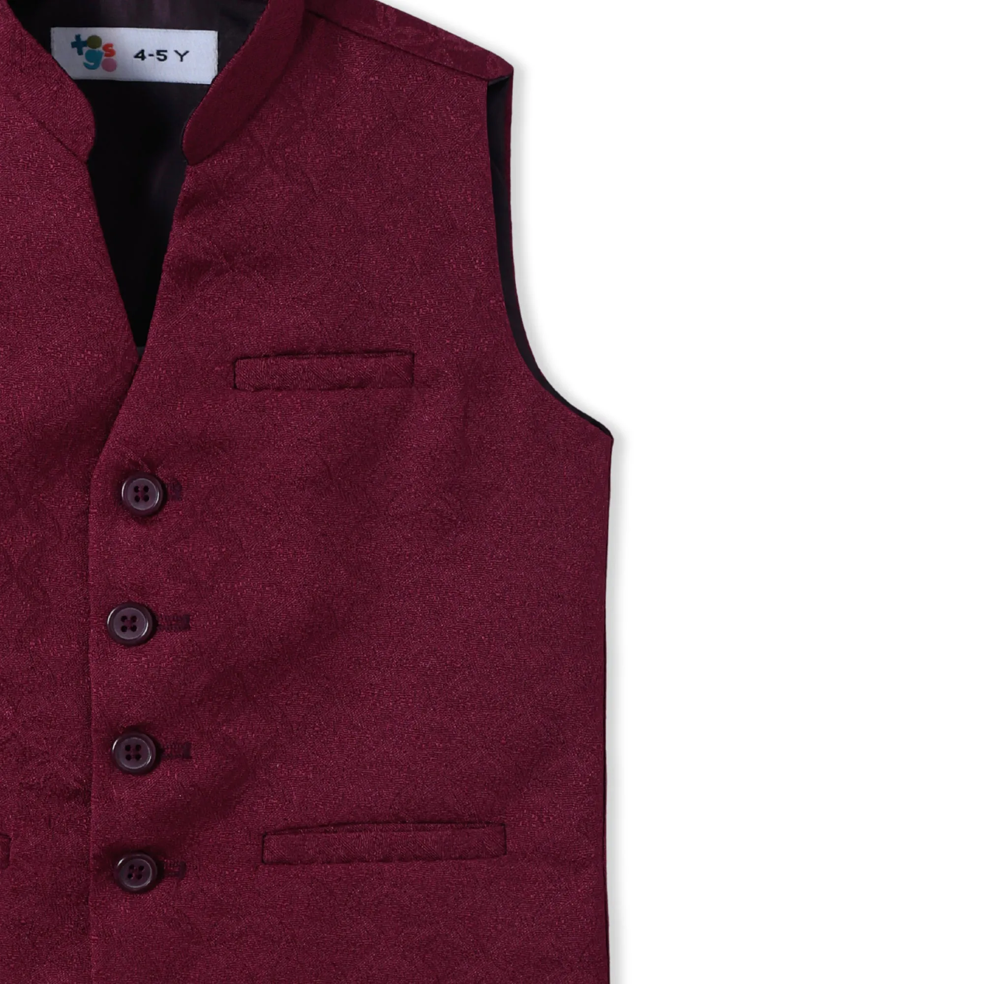 Maroon Sleeveless Waist Coat